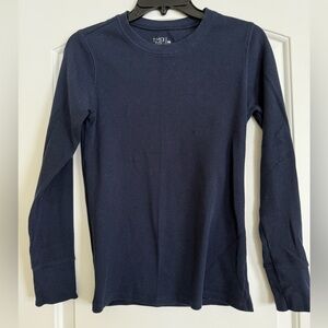 Time and Tru Women’s Dark Blue Waffle Long Sleeve Shirt